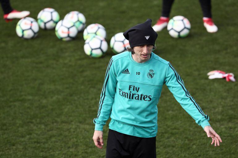 Modric, durante un entrenamiento