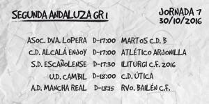 Partidos de la s&amp;eacute;ptima jornada del Grupo I de la Segunda Andaluza.