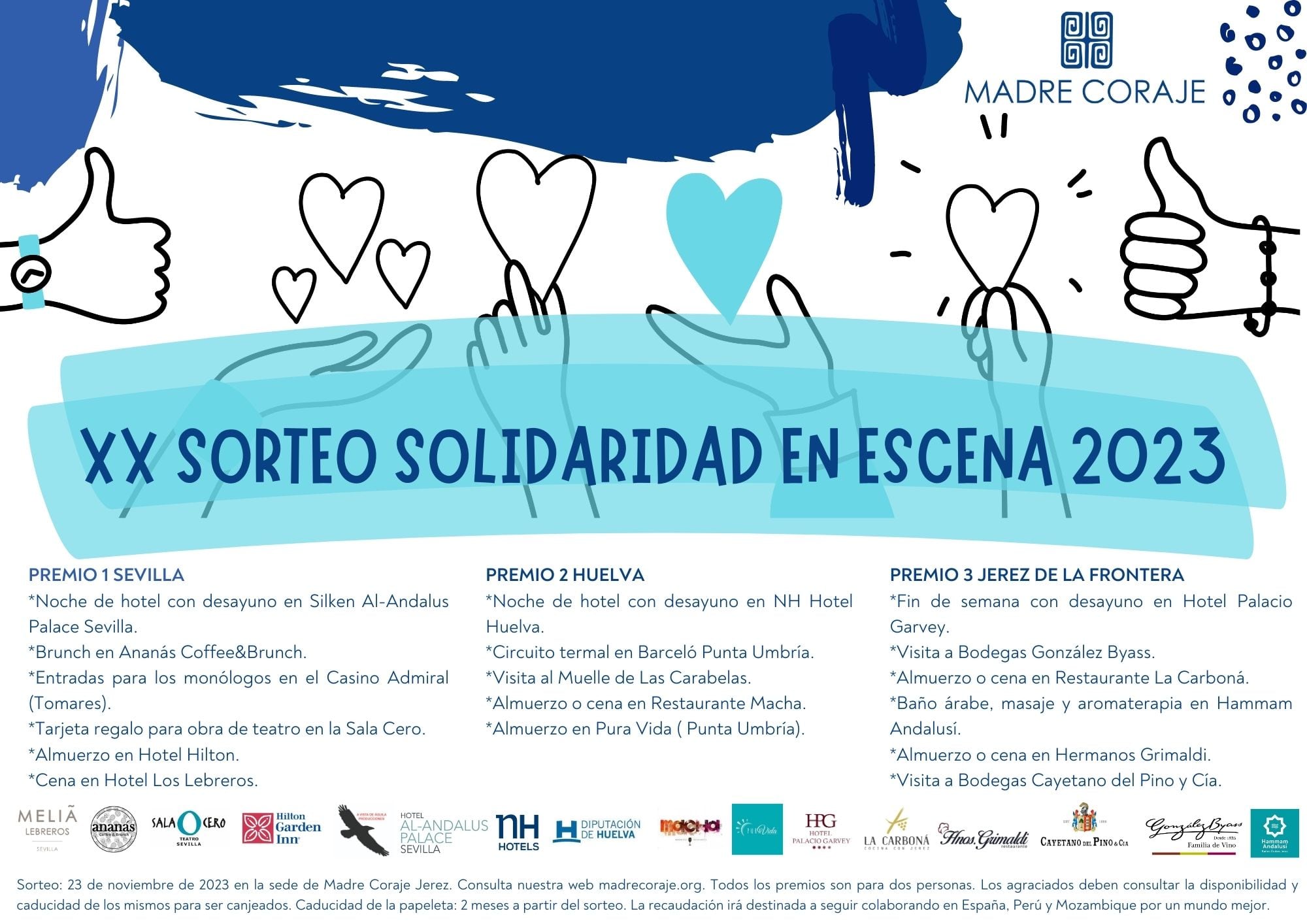 Cartel del sorteo Solidaridad en Escena