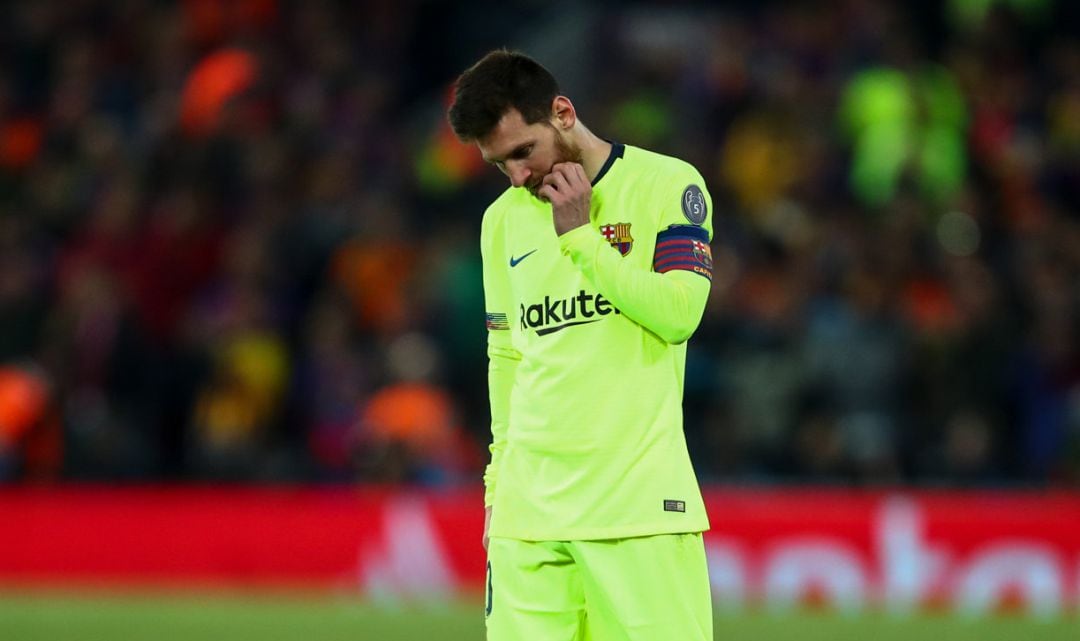 Leo Messi, tras el partido contra el Liverpool. 