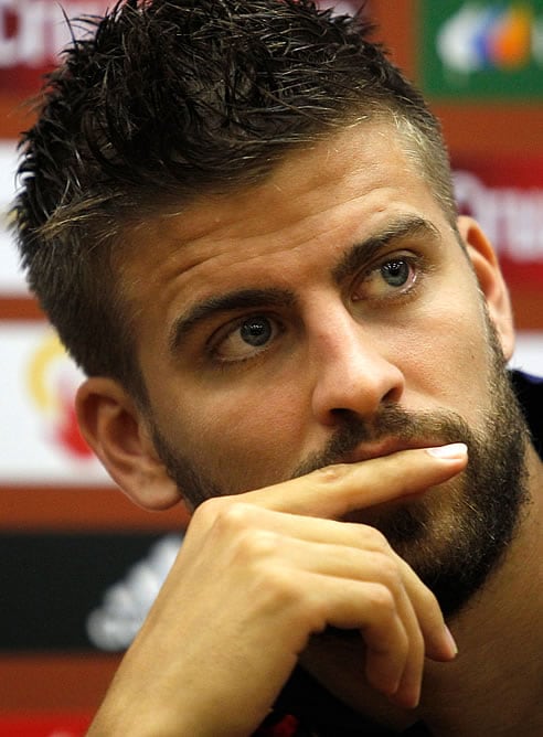 Piqué, durante una rueda de prensa