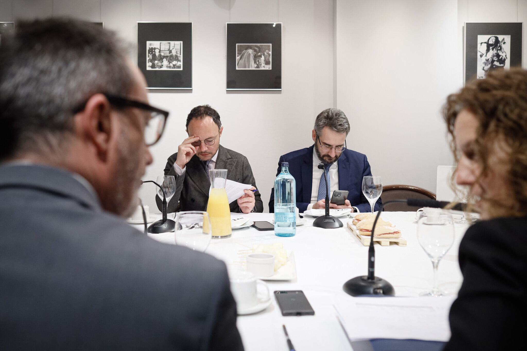 El cap de Govern, Xavier Espot, durant el berenar amb la premsa.