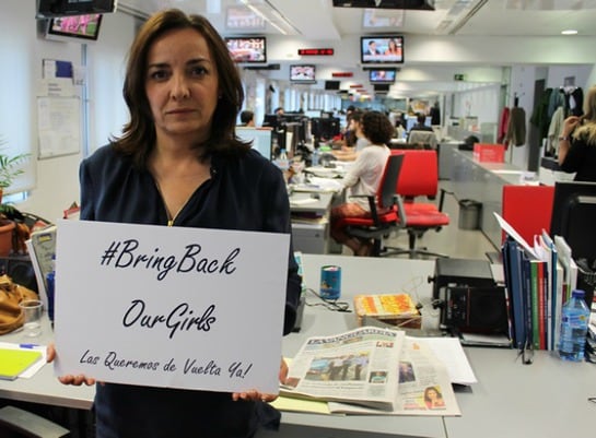 La directora de &#039;Hoy por Hoy&#039;, con la campaña #BringBackOurGirls para la liberación de las niñas secuestradas en Nigeria por el grupo terrorista Boko Haram.