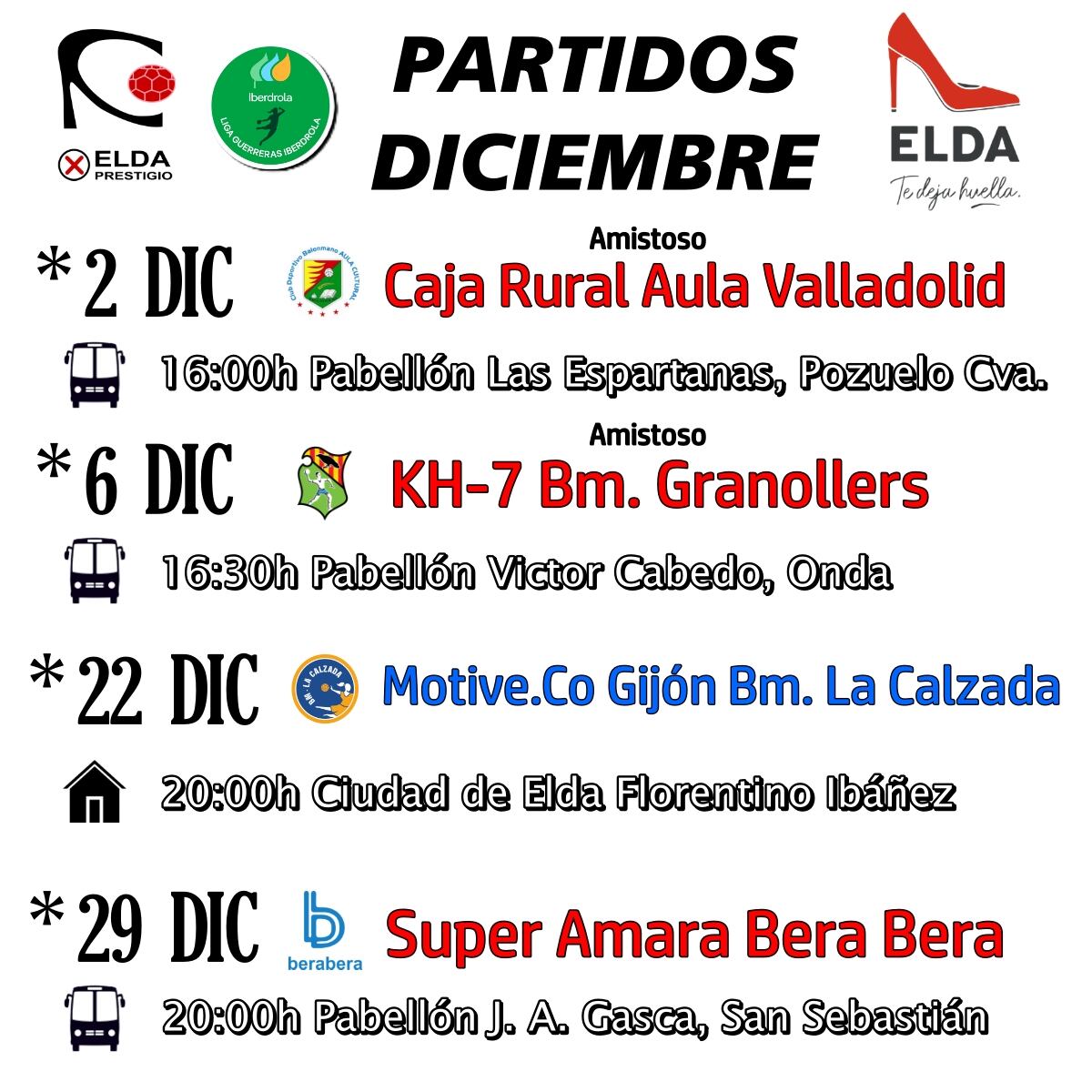 Partidos del Elda Prestigio para este diciembre