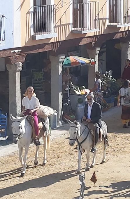 El actor George Clooney en un momento del rodaje en Navalcarnero