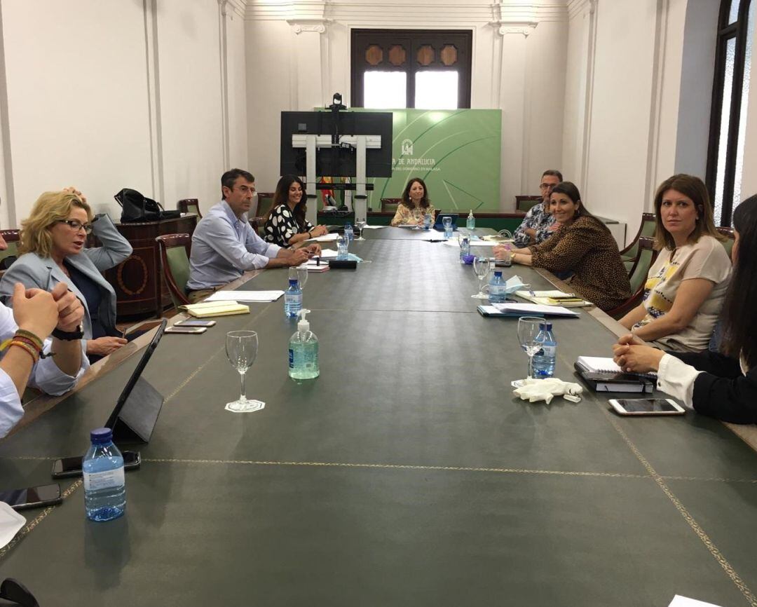 Patricia Navarro, delegada del Gobierno andaluz en Málaga, en una reunión junto con los delegados territoriales y responsables de organismos públicos de la Junta de Andalucía en la provincia