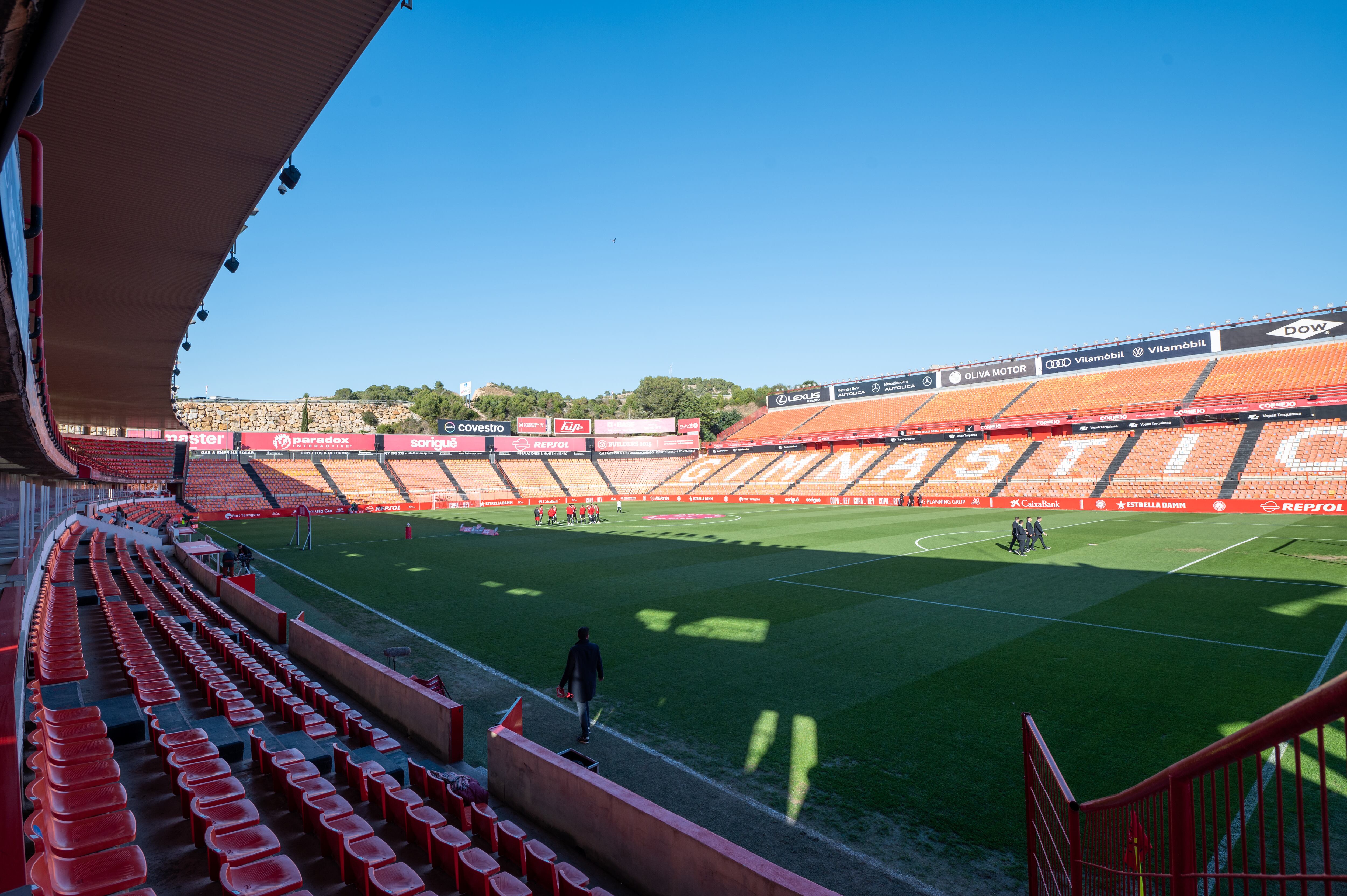 This photograph shows the empty stadium ahead of the COPA DEL REY 2022 - 2003 football match between Gimnastic de Tarragona vs CA Osasuna, at Estadi nou on 2023 January 5. (Photo by Martin Silva Cosentino/NurPhoto via Getty Images)