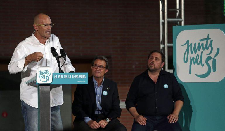 Raul Romeva, Artur Mas i Oriol Junqueras