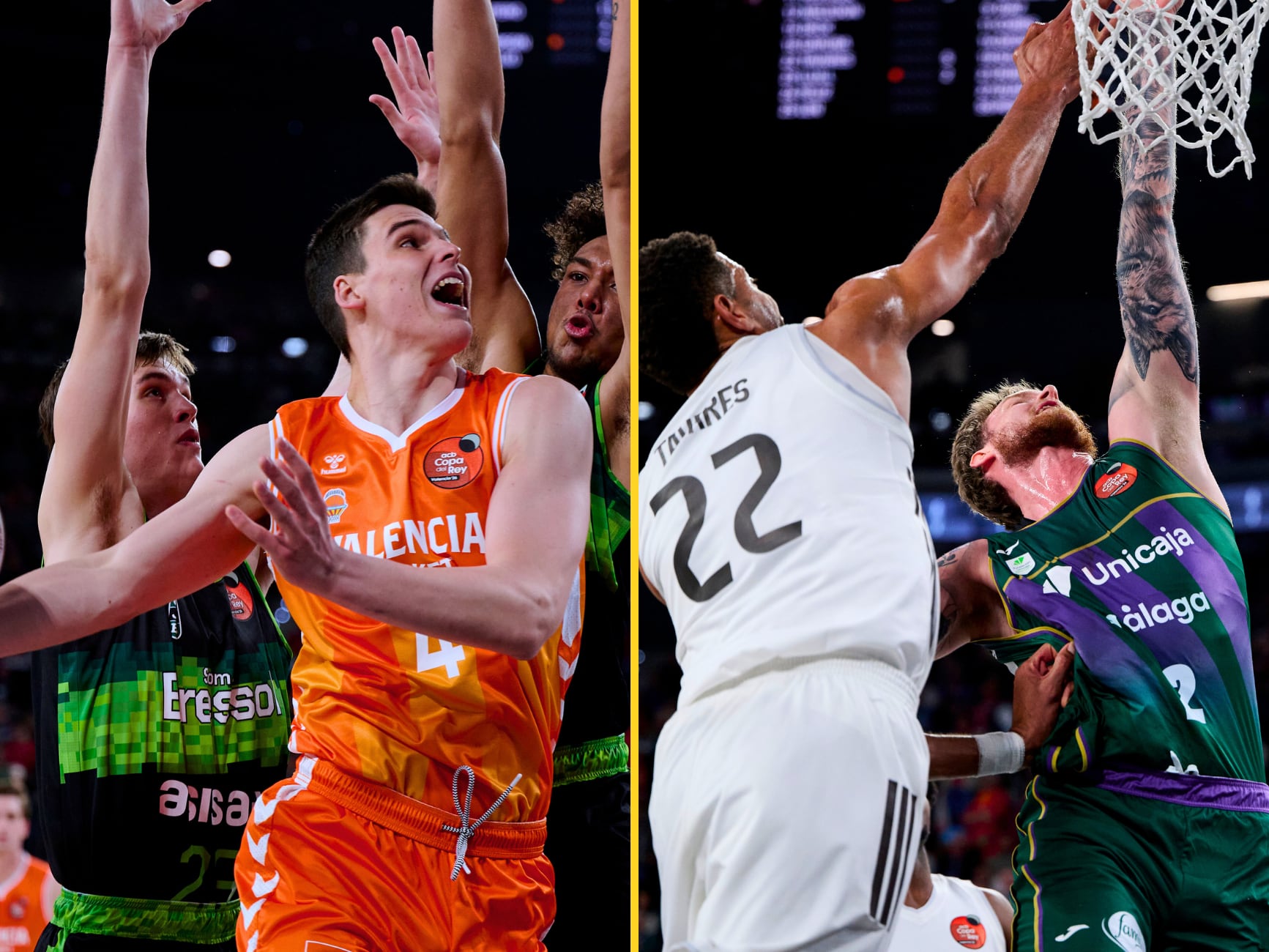 Tavares y Pradilla durante el Real Madrid-Unicaja y Valencia-Joventut / Cadena SER