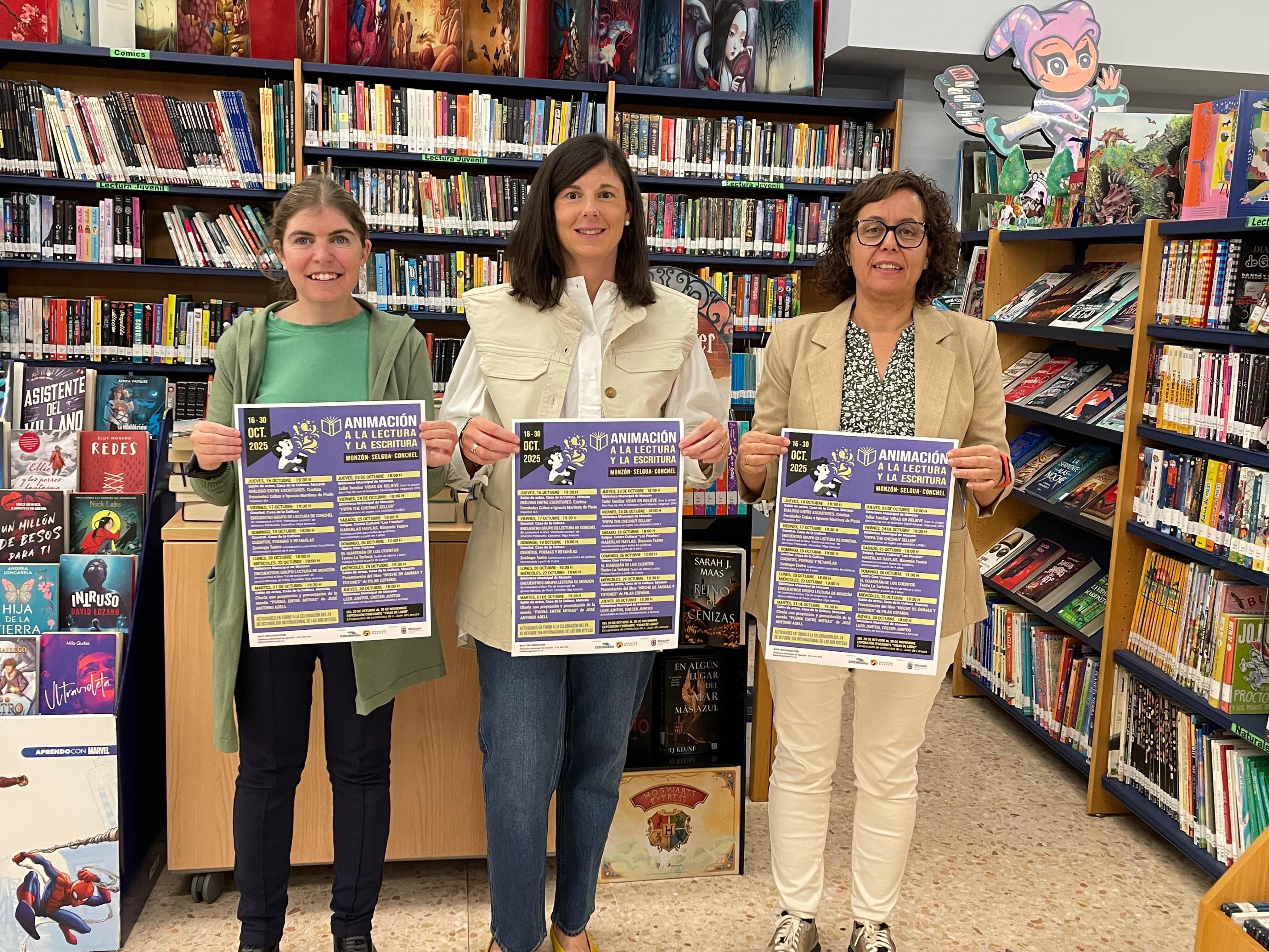 Ana Huguet, Katia Hernández y Lourdes Satué. Foto: Ayto. de Monzón