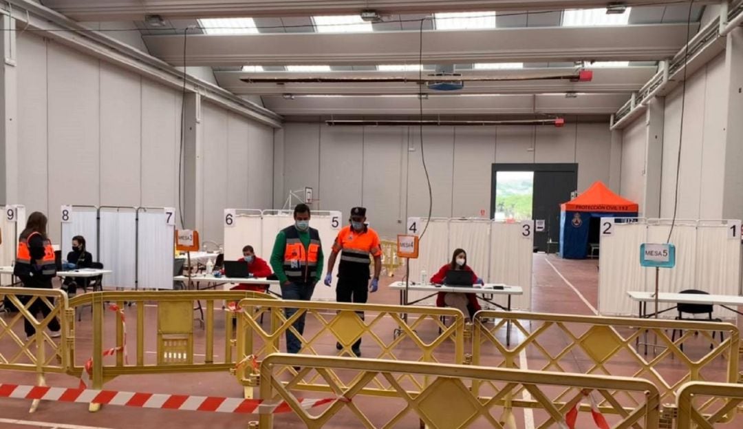 El Polideportivo Municipal de Peñafiel durante una jornada de vacunación anterior.