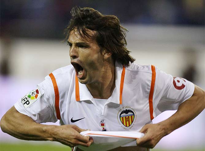 Morientes celebra su tanto en la final de Copa de 2008