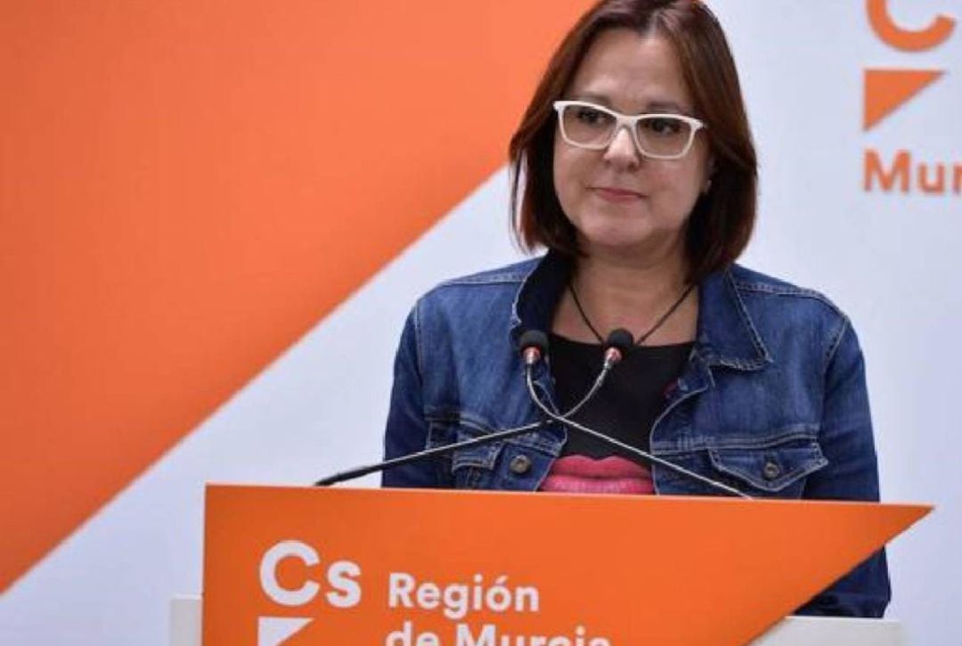 Isabel Franco durante una comparecencia en la sede de Ciudadanos.