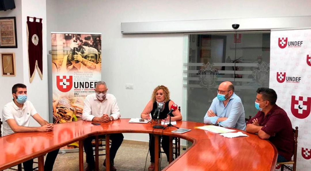 Una rueda de prensa reciente en la sede de la UNDEF con Pepa Prats en el centro de la imagen