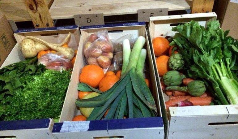 Cistells de verdures ecològiques.