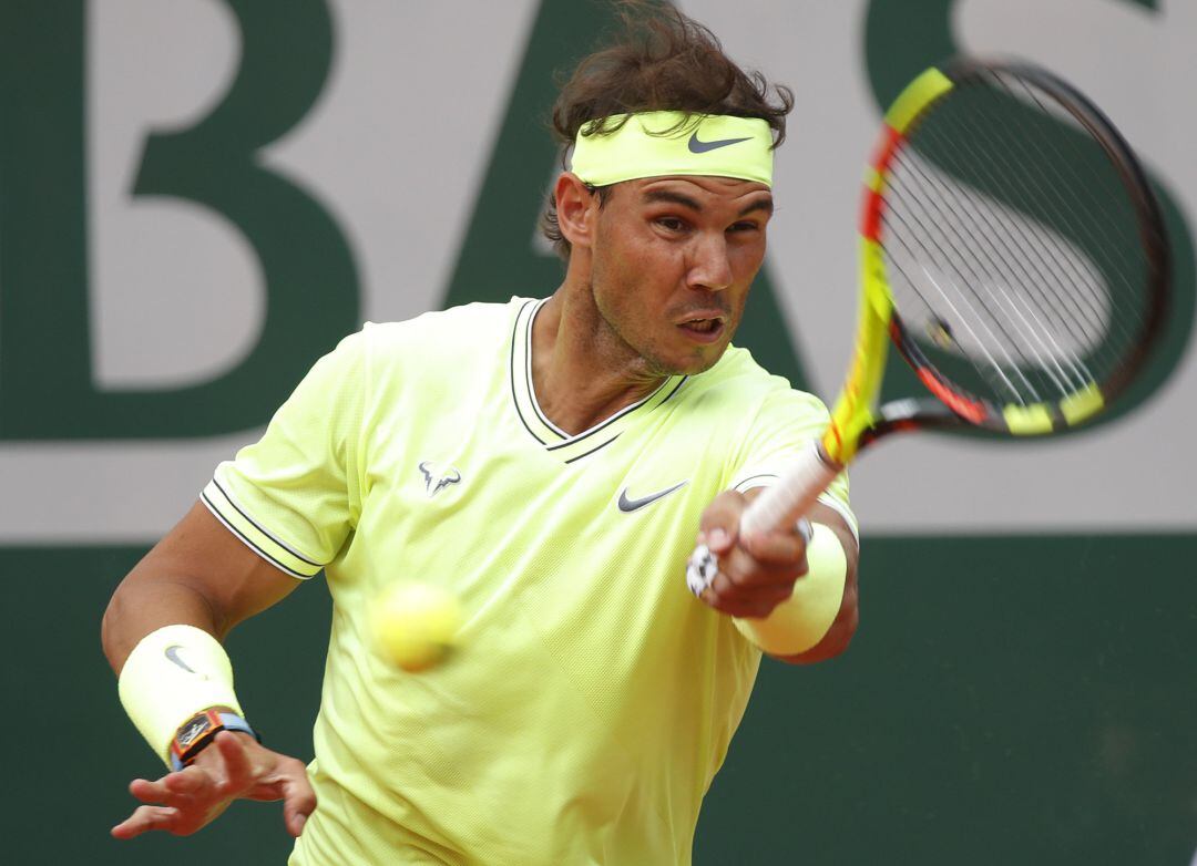 Nadal durante el partido ante Nishikori.