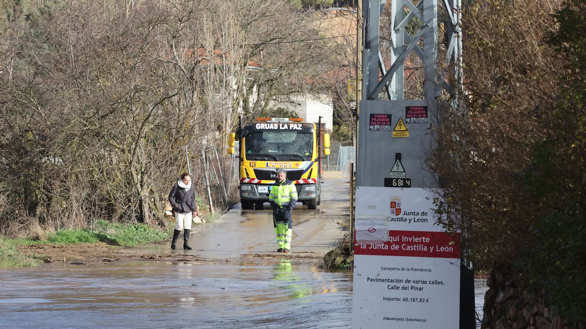 Desbordamientos de ríos y arroyos en Salamanca por las intensas lluvias