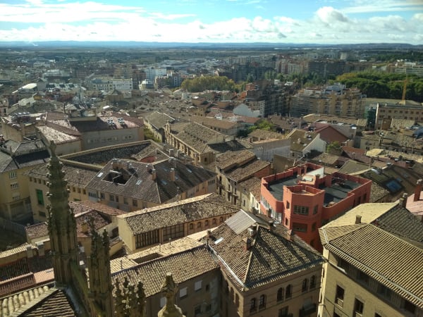 Vista aérea de la zona antigua de Huesca