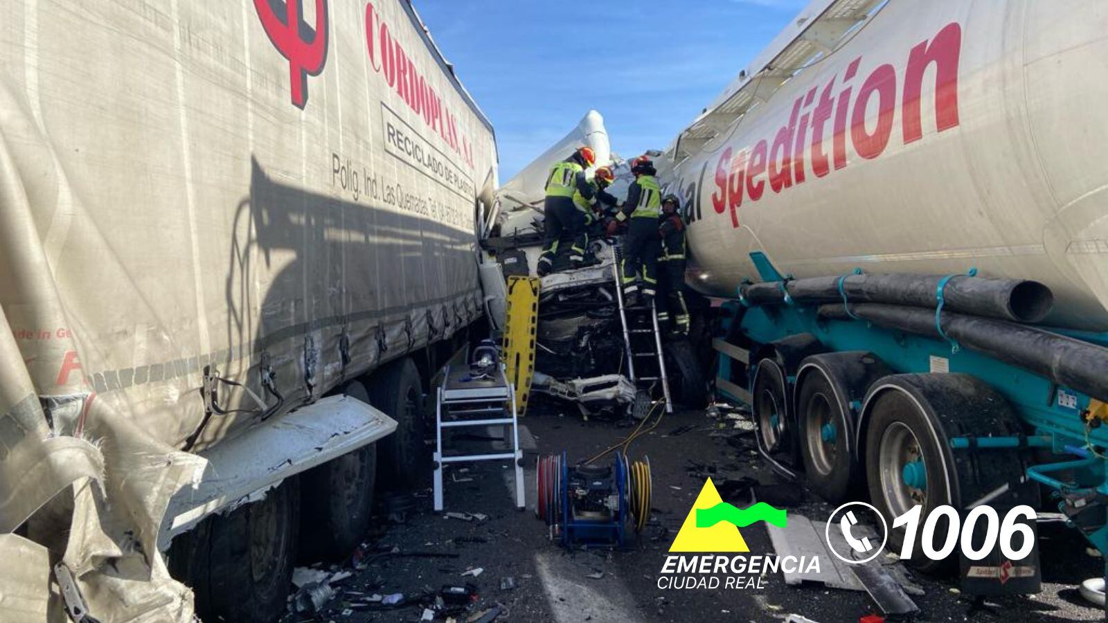 Imagen de uno de los accidentes en la A-4 la pasada semana