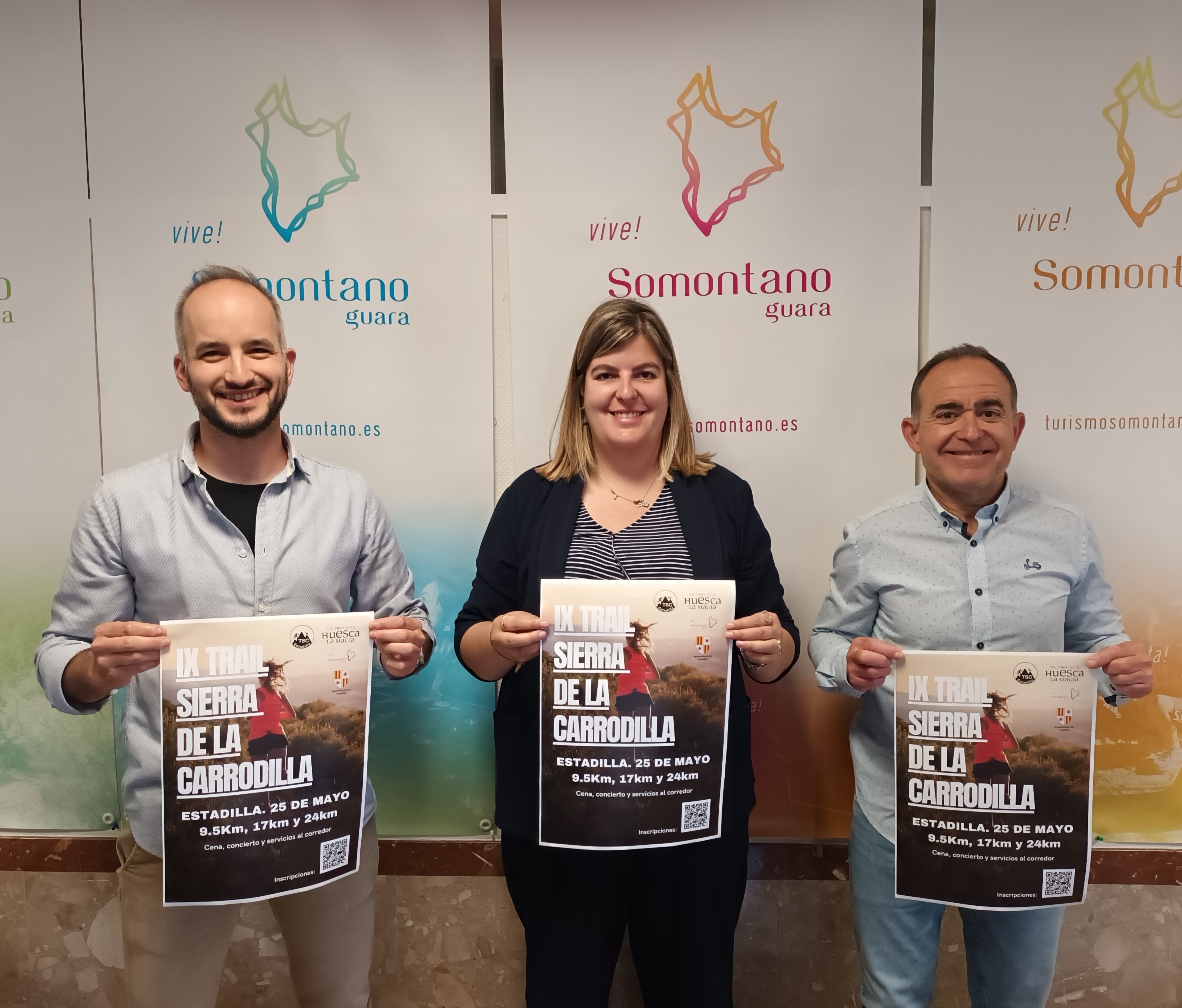 Julio Salinas, Pilar Lleyda y Alejandro Castarlenas en la presentación de la prueba