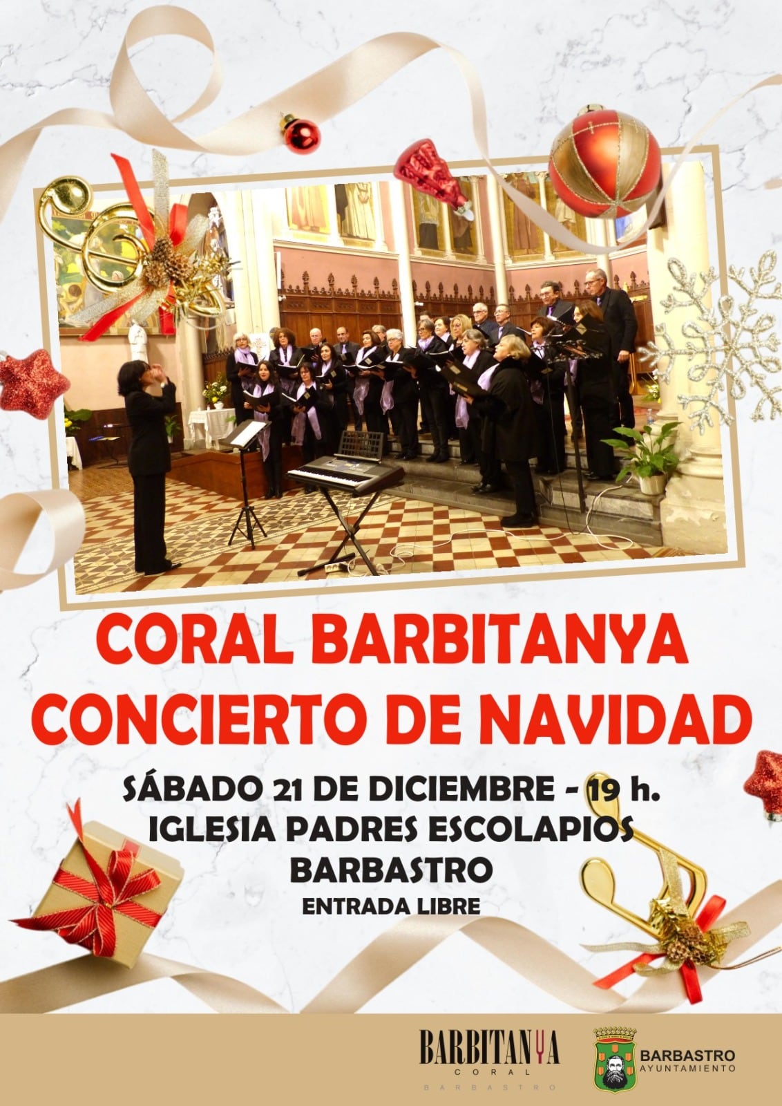 Cartel Concierto de Navidad Coral Barbitanya