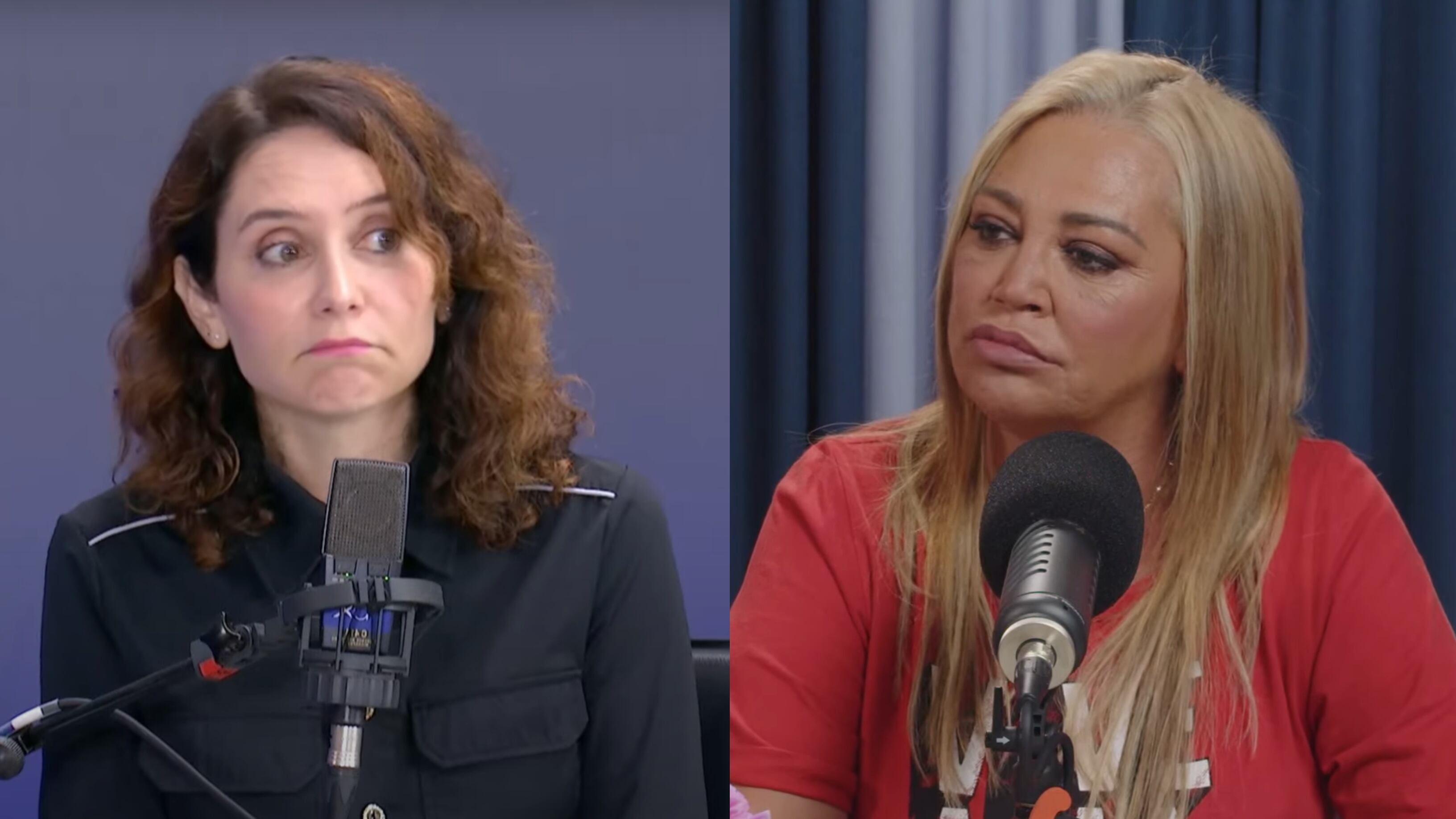 Isabel Díaz Ayuso y Belén Esteban en un montaje