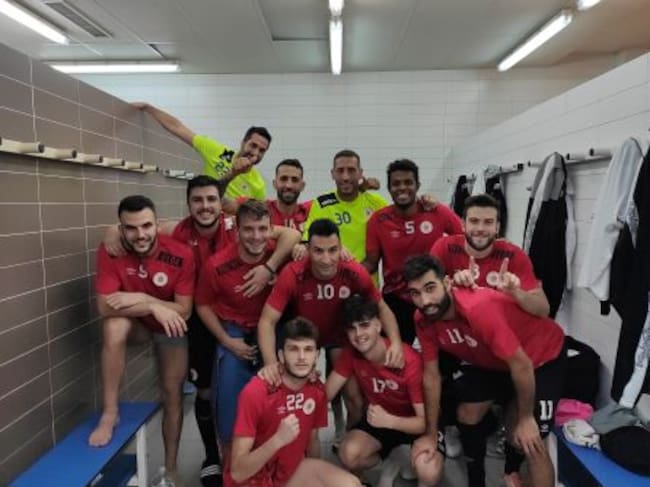 El vestuario eldense celebró la victoria