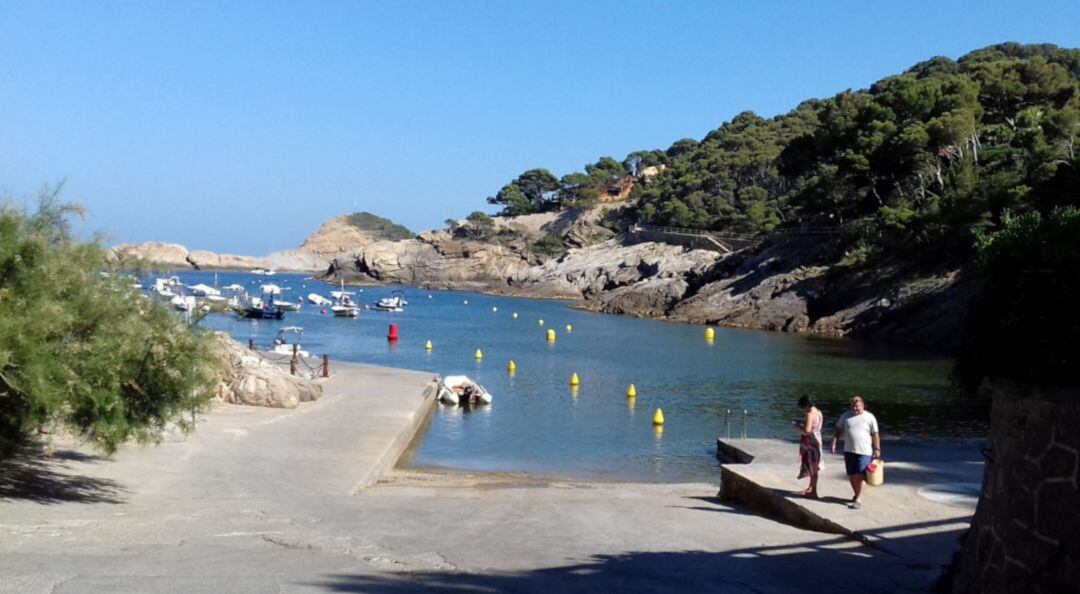 La cala d'Aiguafreda el juliol del 2019.