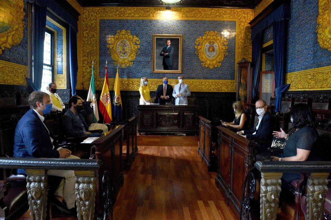 Un momento de la reunión de hoy.