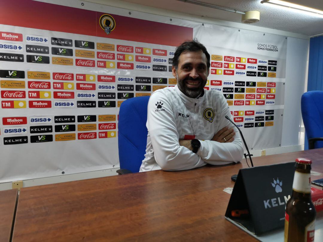 Jesús Muñoz en la sala de prensa del Rico Pérez 