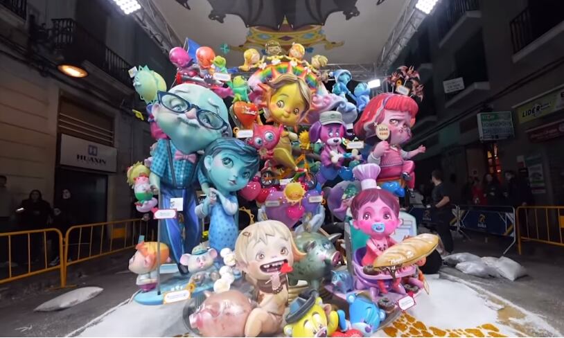 Falla del artista José Gallego la comisión infantil de Convento Jerusalén Matemático Marzal, premio Ros Belda 2024