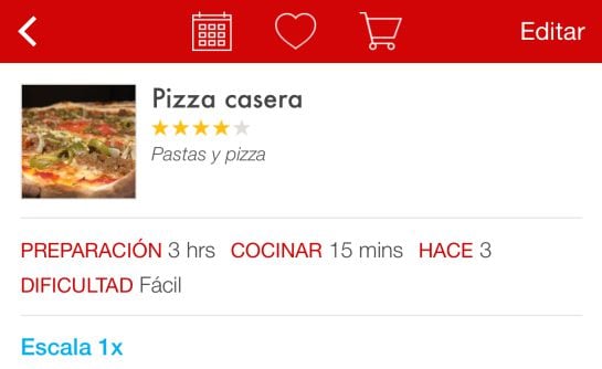 Aplicación de recetas ‘Paprika’ en un iPhone