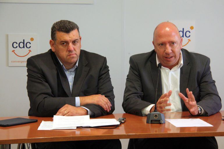 Pep Solé i Joan Bagué, membres del consell de govern de Convergència a les comarques gironines