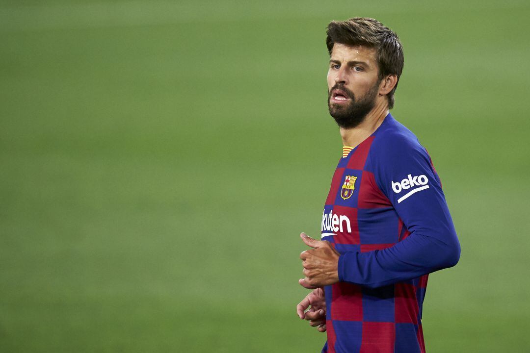 Piqué, durante el partido contra el Sevilla.
