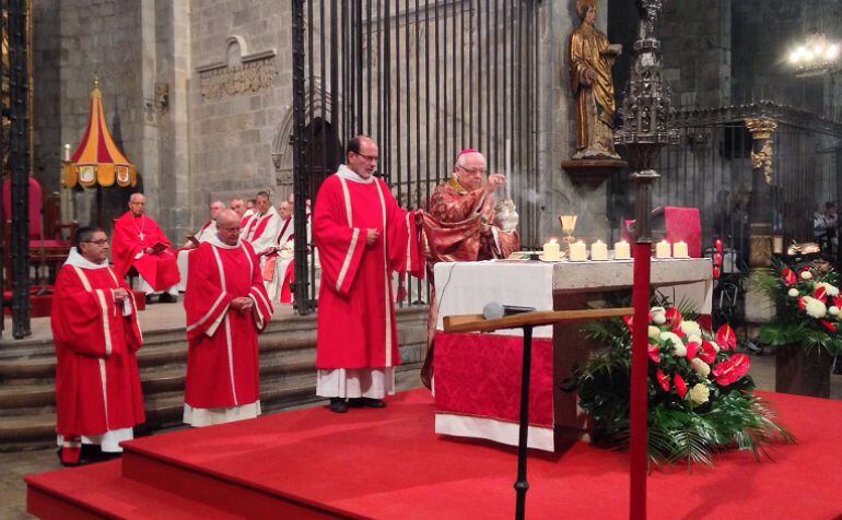 El bisbe durant la missa de Sant Narcís.
