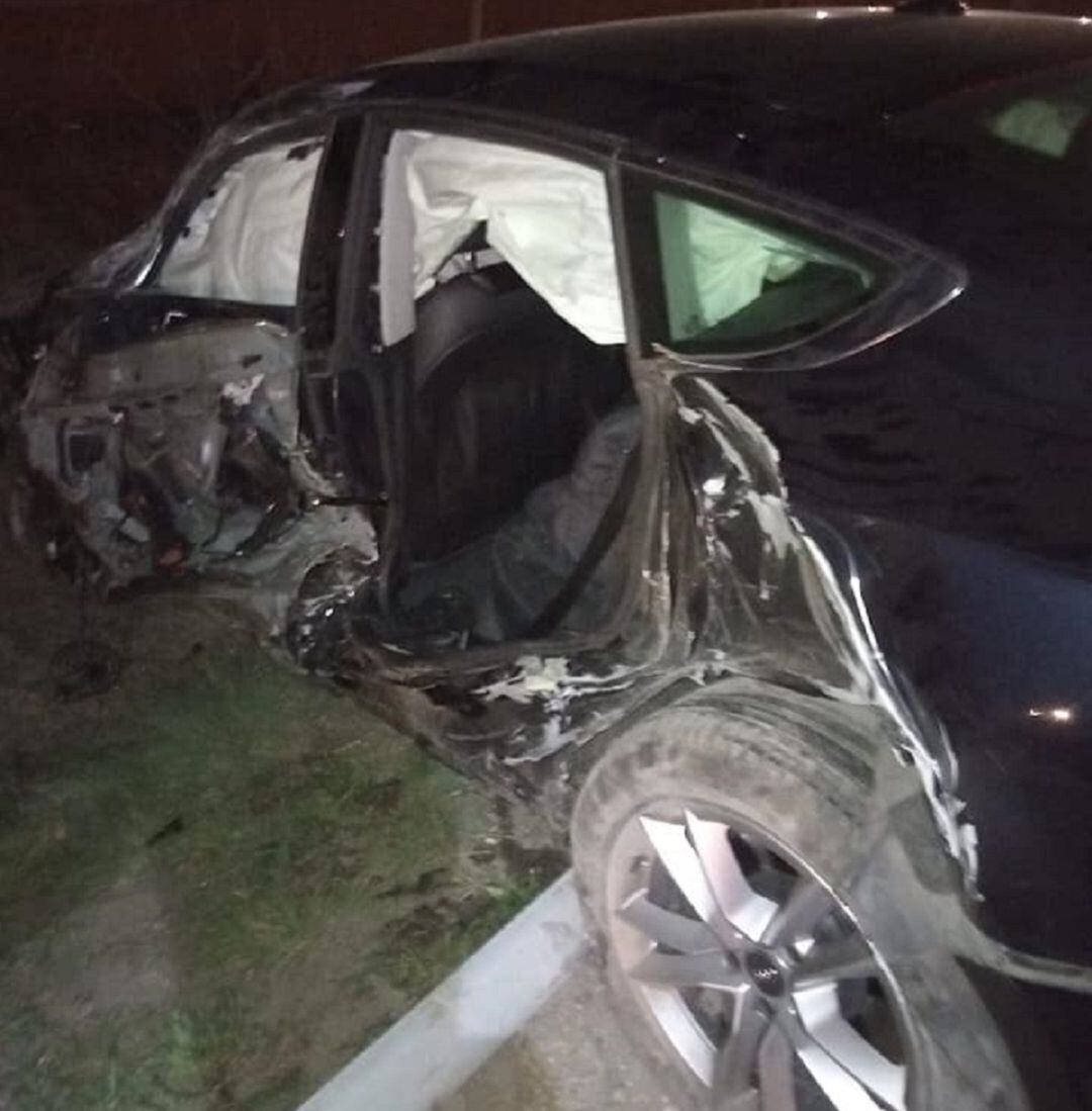 Estado en el que quedó uno de los vehículos implicados en el choque