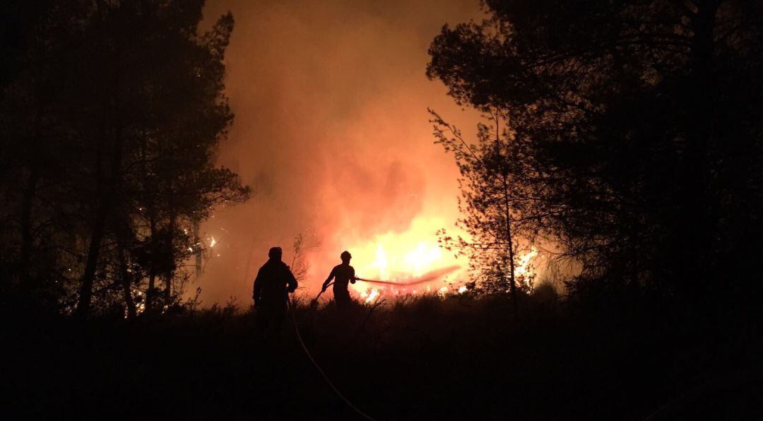 Una imagen del incendio forestal de Villalpardo, en 2017