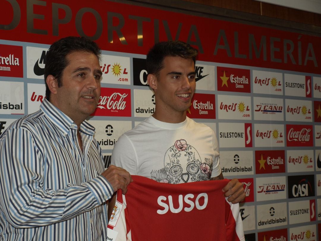 Alberto Benito con Suso el 15 de julio de 2013.