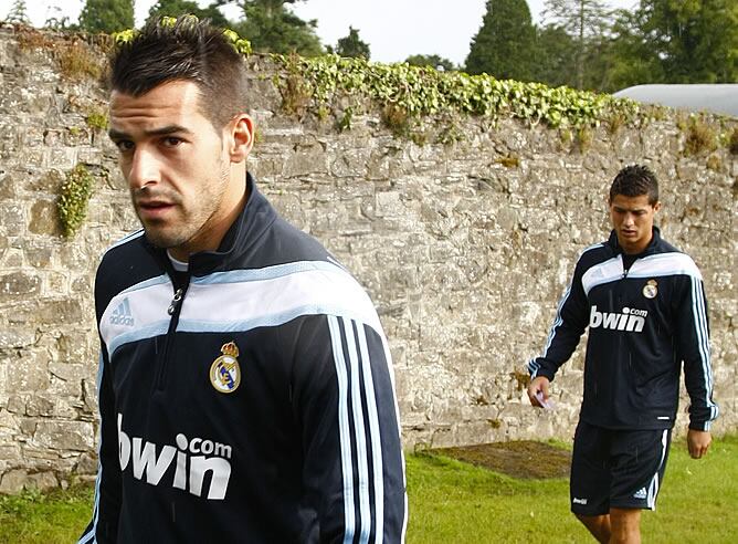 Negredo, en la pretemporada blanca con el resto de la expedición madridista