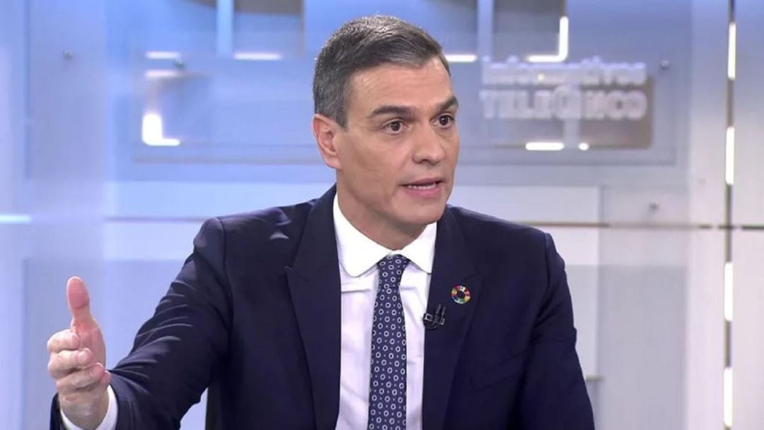 Pedro Sánchez, durante la entrevista concedida a Telecinco.