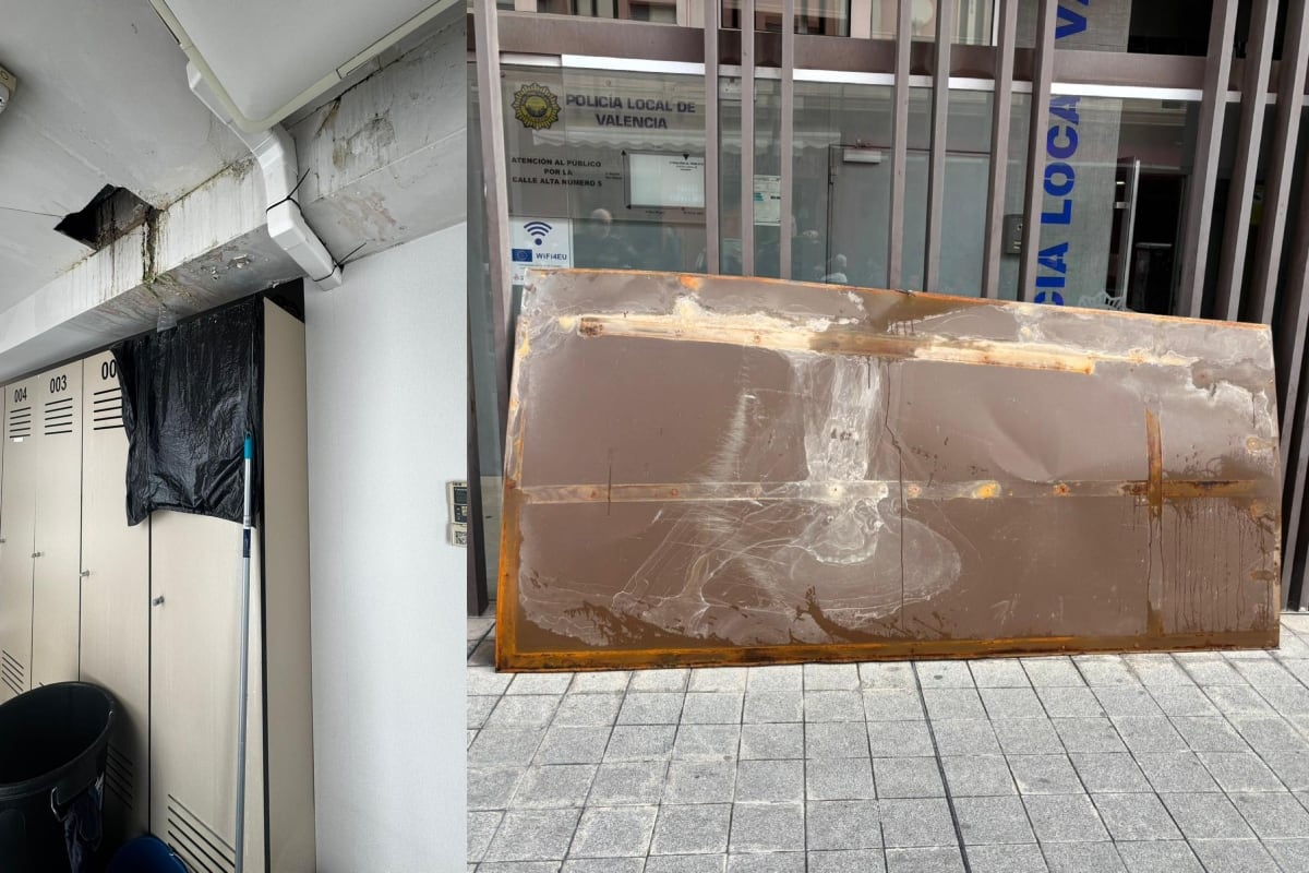 Goteras, desprendimientos y accesos inseguros en la comisaría de Ciutat Vella de la Policía Local de València