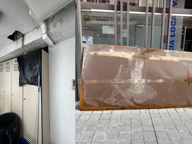 Goteras, desprendimientos y accesos inseguros en la comisaría de Ciutat Vella de la Policía Local de València
