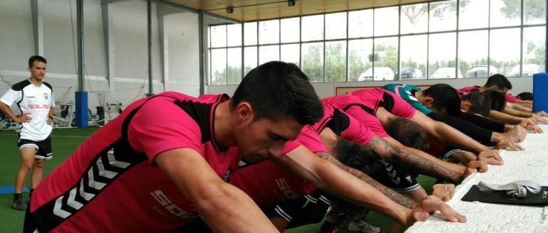 Sesión de entrenamiento del Albacete Balompié durante esta temporada