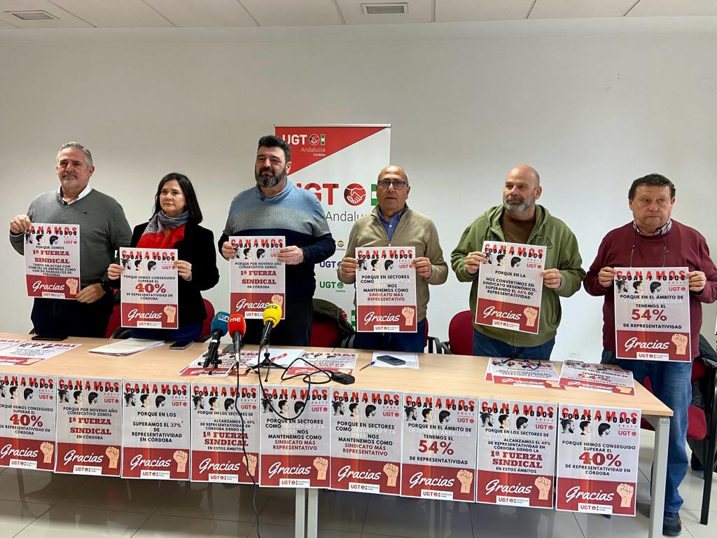 UGT Córdoba presenta los resultados de las elecciones sindicales de 2022 en su sede