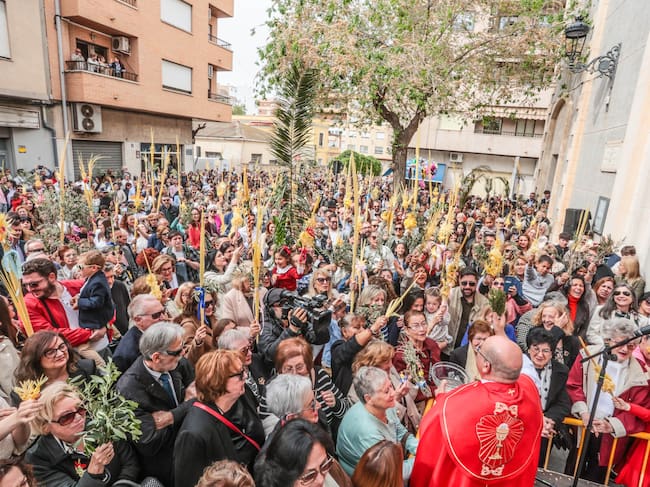 A las puertas de la Inmaculada se han bendecido las palmas.