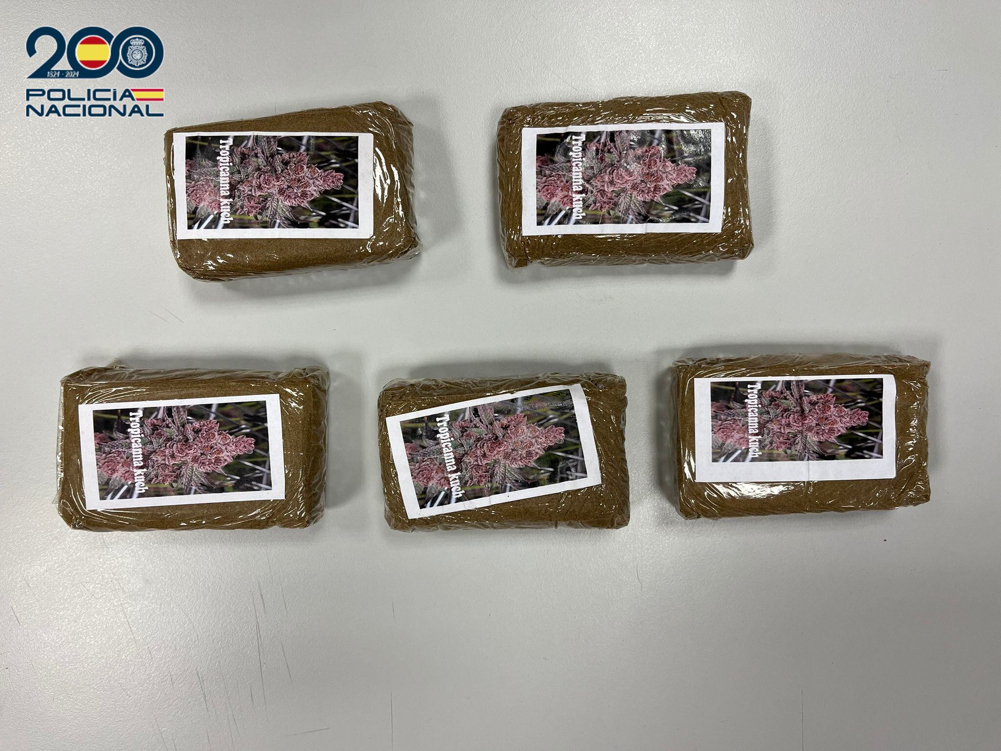 Hachís interceptado por la Policía Nacional.