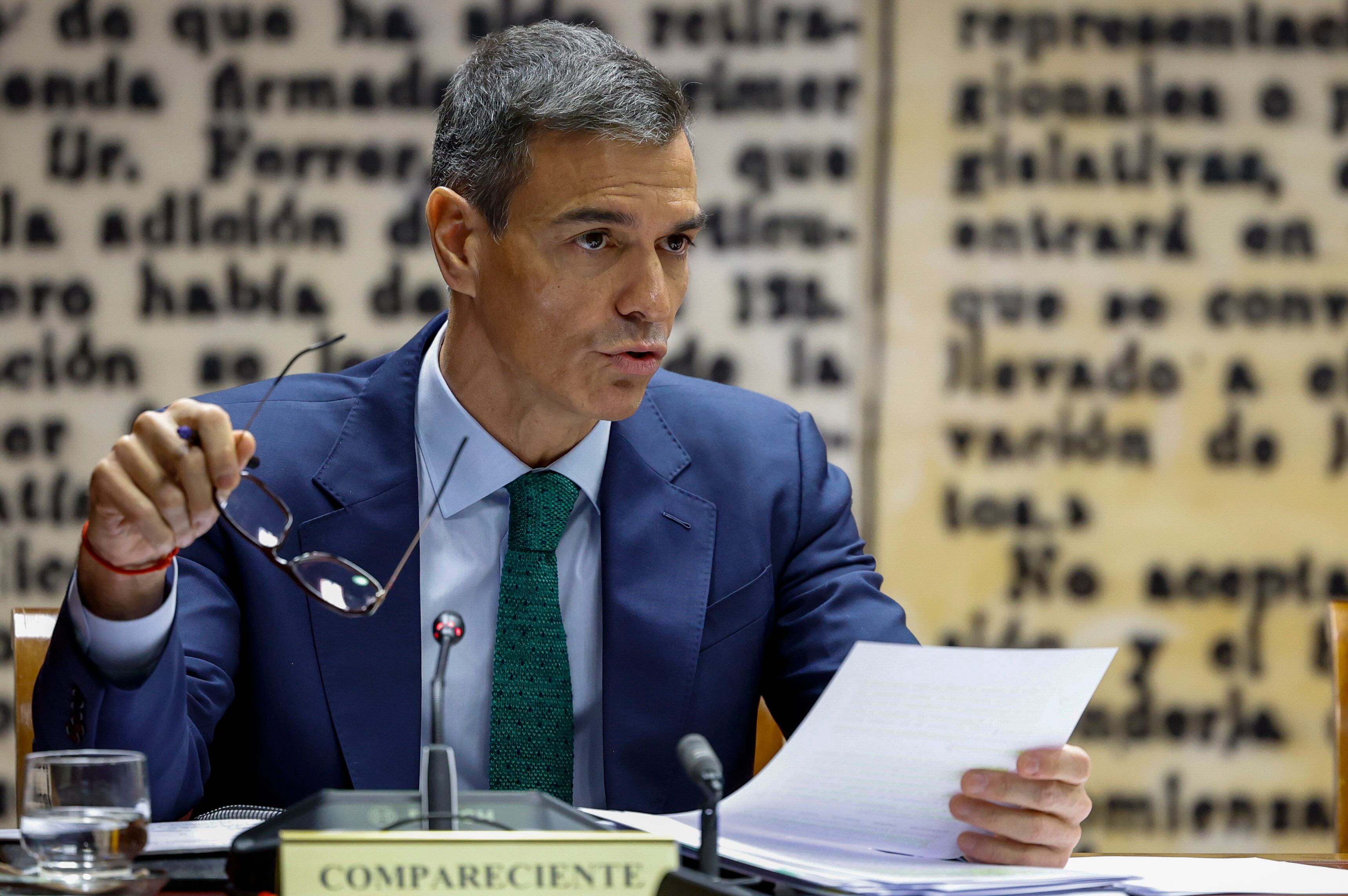 El presidente del Gobierno, Pedro Sánchez, comparece ante la comisión de investigación del caso Koldo.