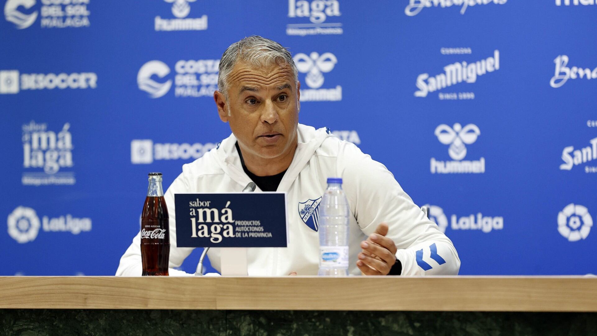 Sergio Pellicer, en la sala de prensa de La Rosaleda