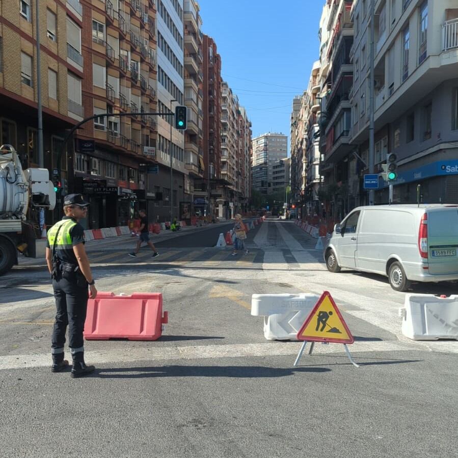 Avenida de la Constitución cerrada al tráfico en Murcia