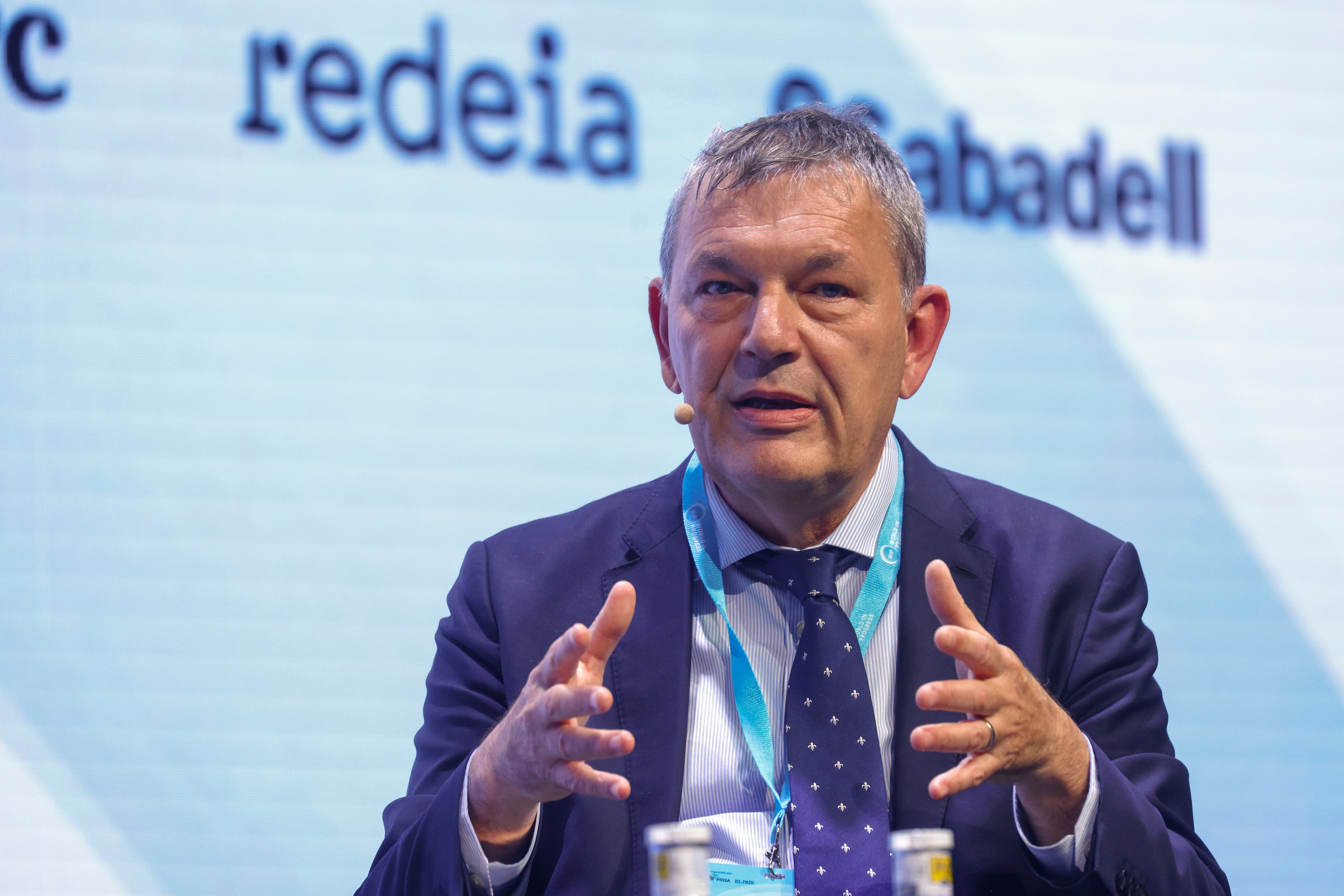 Philippe Lazzarini, Comisionado General de UNRWA , durante la segunda jornada del foro internacional World in Progress, que se celebra en Barcelona